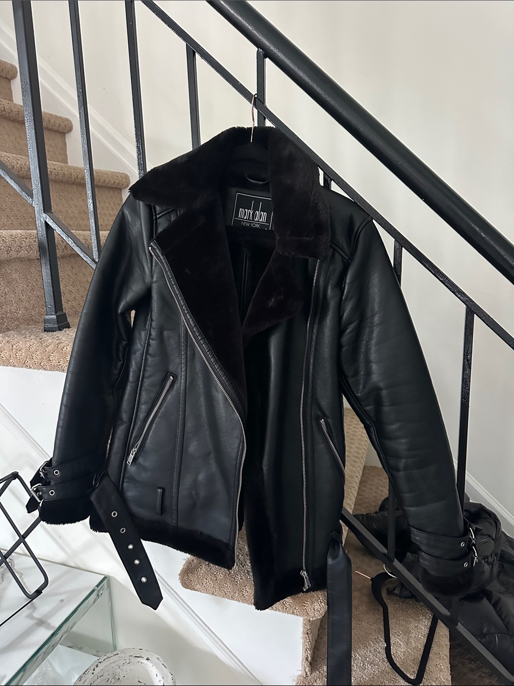 Mark Allan Moto faux leather jacket